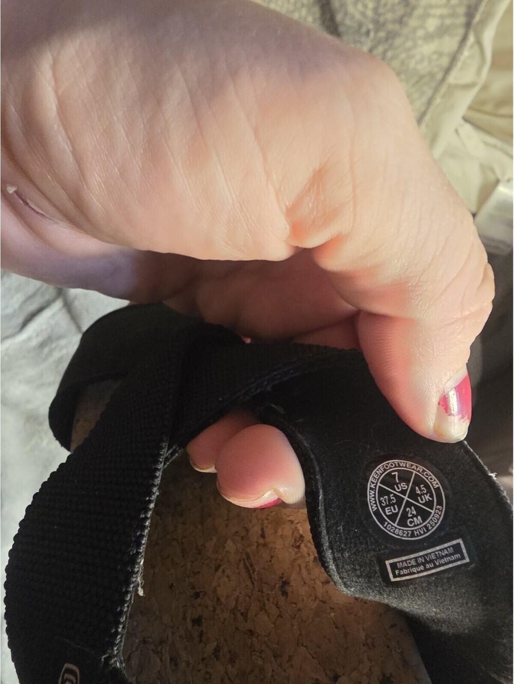 KEEN Elle Criss Cross Sandals Black With Cork Footbed Women's Size 7 - Picture 6 of 6